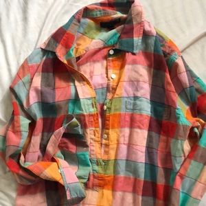 J. Crew half button up top size 8